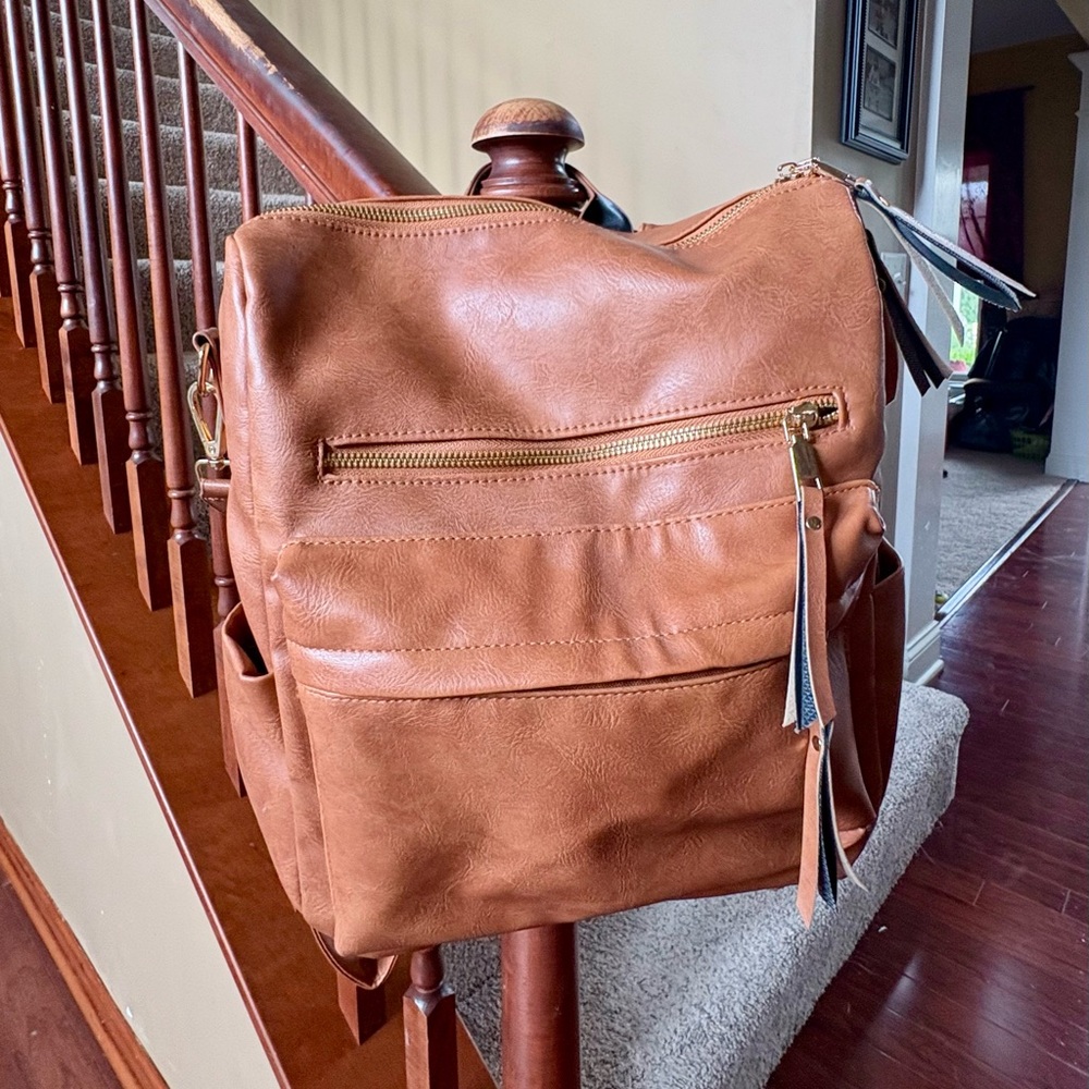 Brown Leather Backpack